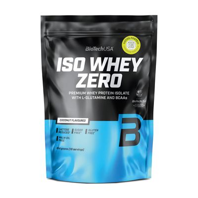 BioTechUSA Iso Whey Zero | Premium Whey Protein Isolate | Grass-Fed | Enzyme-Free | Sugar- and Gluten-Free, 454 g, Coconut
