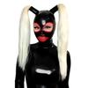 WXLPCGO Latex Hood Mask Unisex Rubber Head Mask with Ponytail Women's Masquerade Mask for Cosplay BDSM Club Wear(Size:L-68CM) view 1