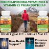 Nikoni Liposomal Vitamin D3 10000 IU, Vitamin K2 (MK-7) 250 mcg, Infused with Coconut & Avacado Oil, Easy to Swallow, Supports Calcium Absorption, Bone Health, 180 Vegan Softgels view 3