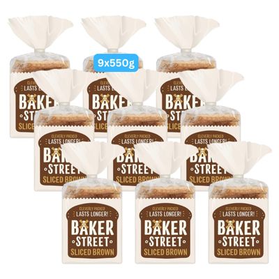 White and Brown Sliced Bread, 550g (9x550g Brown)