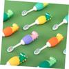 BESTYASH 2pcs Cartoon Cleaning Brush for Boys and Girls Boy Girl Teething Manual Finger Toothbrush Soft Bristles Gum Care Random Color view 2