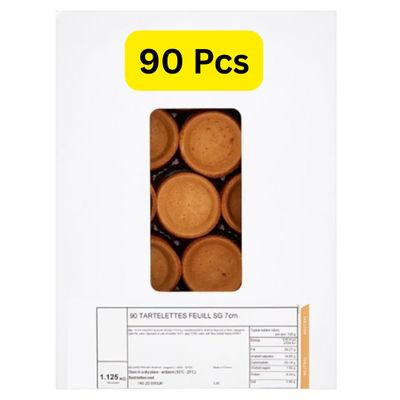 90 Tartalets Tartelettes Feuill SG 7cm 1.125kg (90 Tartlets)