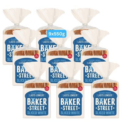 White and Brown Sliced Bread, 550g (9x550g White)