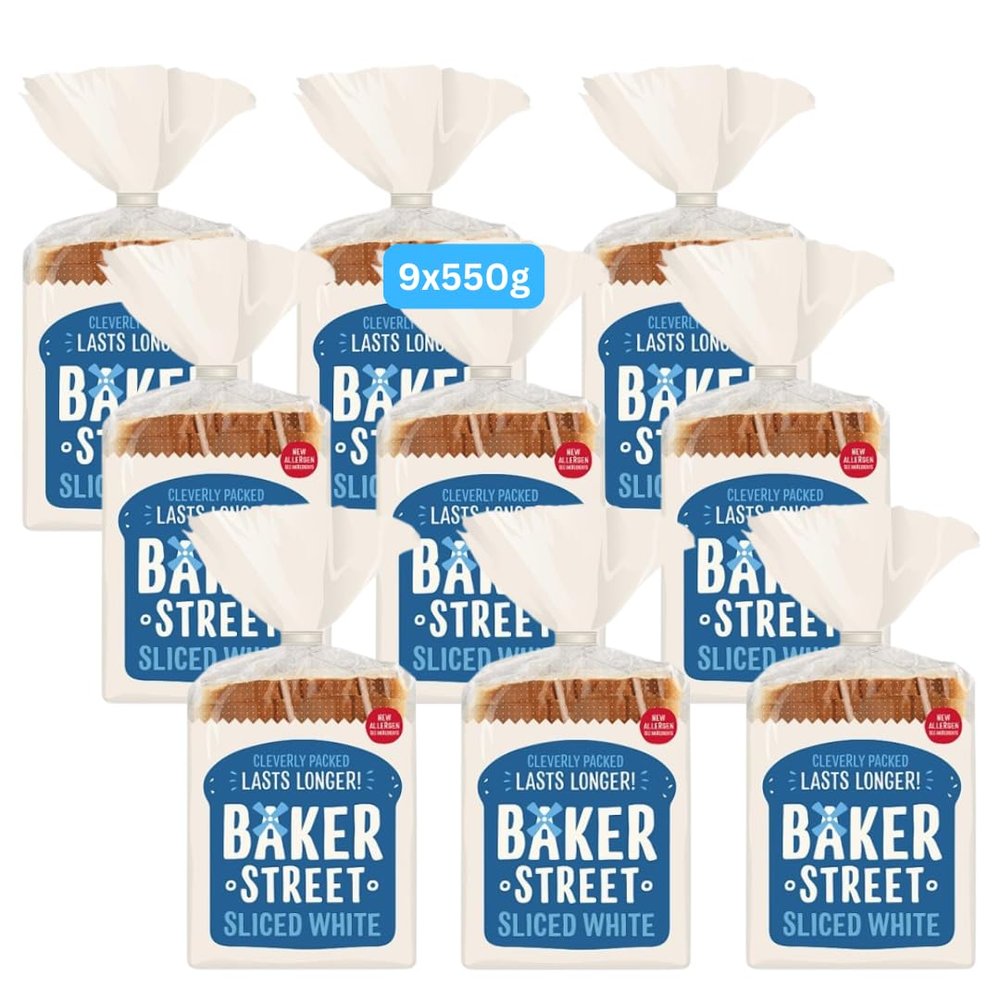 White and Brown Sliced Bread, 550g (9x550g White)