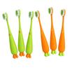 ELAYARD 6pcs Boys and Girls Manual Toothbrush Soft Bristle Carrot Shaped Toothbrushes for Toddlers Lightweight Portable Gentle Gum Massage for Boy Girl Fun Design to Encourage Brushing view 1