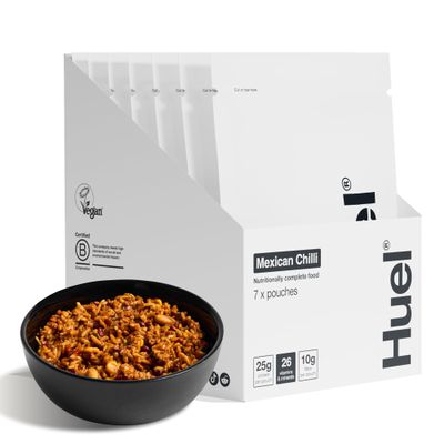 Huel Hot & Savoury Meal Packs, Mexican Chilli, 7 Meals, Plant-Based Protein Meal with 25g Protein, 26 Vitamins & Minerals, Vegan, Nutritionally Balanced, High-Protein Ready Meals
