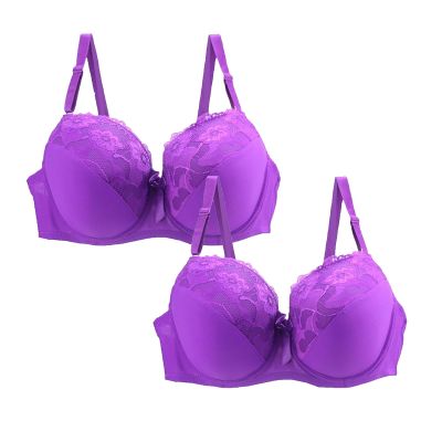 2/3/4 Pieces Push up Bras for Women Sales, Minimiser Plus Size Bras Floral Lace Cotton Bralette Comfit Padded Solid Color Support Underwear