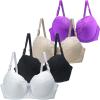3/4/5 Pieces Minimiser Bras for Women UK Sales, Push up Bras Full Coverage Lace Bralette Comfortable Padded Support Underwear Plus Size Bra view 1