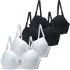 3/4 Pieces Minimiser Bras for Women UK Sales, Push up Bras Floral Lace Womens Underwear Cotton Bralette Comfit Padded Support Underwire Summer Sexy Underwear view 1