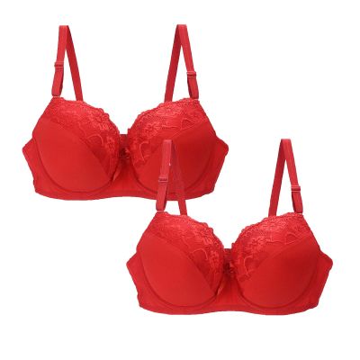 2/3/4 Pieces Push up Bras for Women Sales, Minimiser Plus Size Bras Floral Lace Cotton Bralette Comfit Padded Solid Color Support Underwear