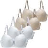 4 Pieces Women's Fashion Bra Sales, Push up Bras Full Coverage Lace Bralette Comfit Padded Support Minimiser Bra Sales view 3