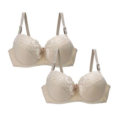 2/3/4 Pieces Push up Bras for Women Sales, Minimiser Plus Size Bras Floral Lace Cotton Bralette Comfit Padded Solid Color Support Underwear