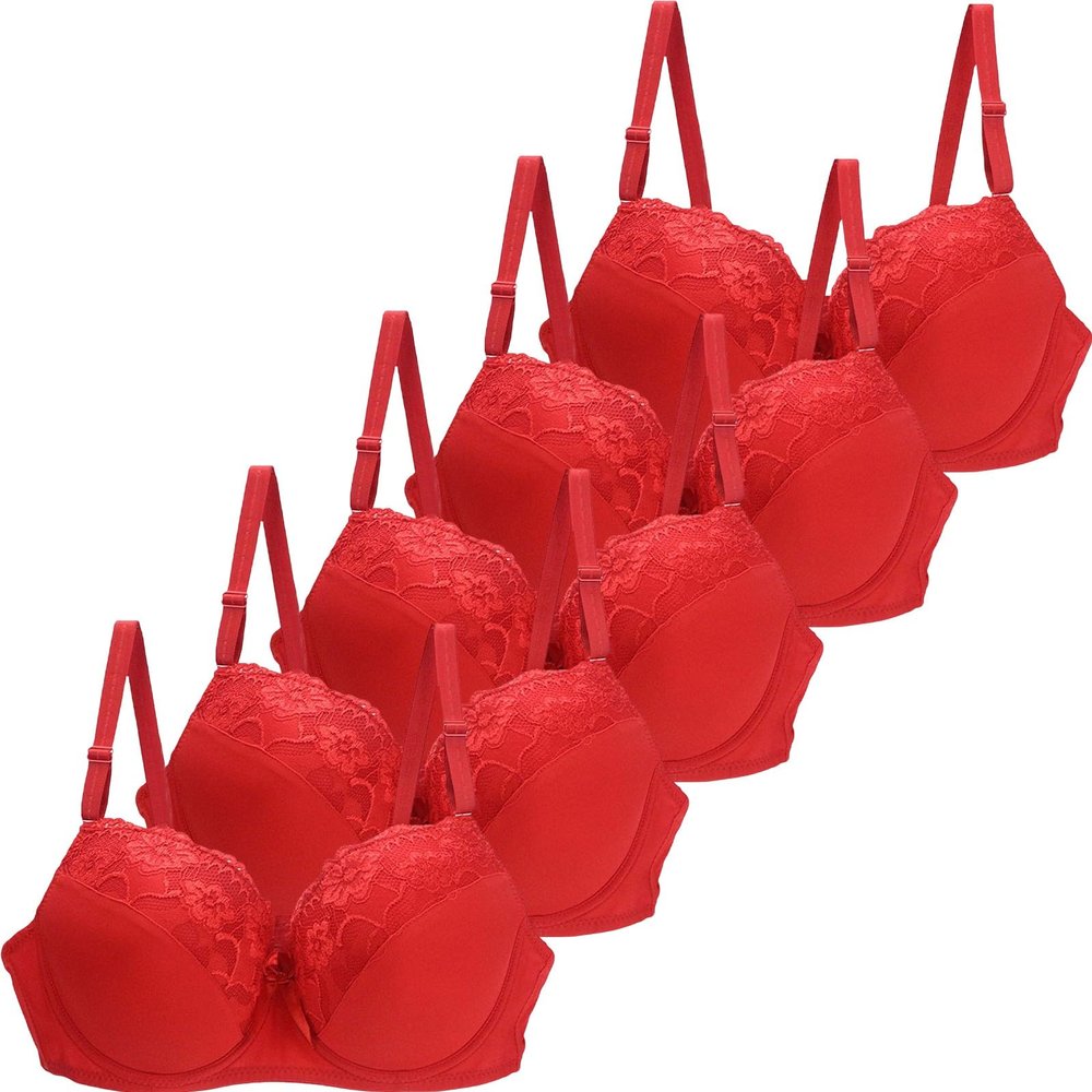 5 Pieces Women's Minimiser Bras Sales, Full Coverage Comfit Padded Support Bra Plus Size Push up Bras for Women My Orders