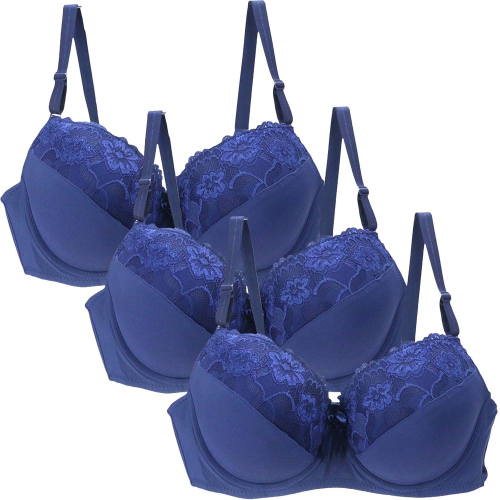 3/4/5 Pieces Minimiser Bras for Women UK Sales, Push up Bras Full Coverage Lace Bralette Comfortable Padded Support Underwear Plus Size Bra
