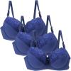 3/4/5 Pieces Minimiser Bras for Women UK Sales, Push up Bras Full Coverage Lace Bralette Comfortable Padded Support Underwear Plus Size Bra view 1
