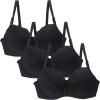 3/4 Pieces Minimiser Bras for Women UK Sales, Push up Bras Floral Lace Womens Underwear Cotton Bralette Comfit Padded Support Underwire Summer Sexy Underwear view 1