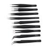 9pcs Antistatic Tweezers Set, Stainless Steel Repair Tools with Storage Bag, for Electronics, Jewelry, Laboratory Work view 2