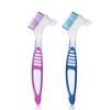 2 Pcs Denture Brush Set, Portable Retainer Cleaning Toothbrush with Double Bristle Head, Ideal for Cleaning False Teeth, Mouth Guards, and Retainers, Easy Oral Appliance Care for Daily Use view 1