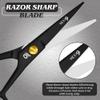 OCBA Beard Scissor Professional Moustache Scissors Ear and Nose Hair Trimming Scissors Stainless Steel, Safety Use for Eyebrows (Black) view 2