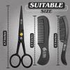 OCBA Beard Scissor Professional Moustache Scissors Ear and Nose Hair Trimming Scissors Stainless Steel, Safety Use for Eyebrows (Black) view 3