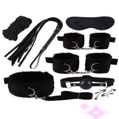 8-Piece Classic Comfort Nylon Home Fitness Multi Functional Adjustable Set, Washable Design, Comes With Fitness Wristband And And Training Whip - D4