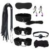 8-Piece Classic Black Nylon Home Fitness Multi Functional Adjustable Set, Washable Design, Comes With Fitness Wristband And And Training Whip - D4 view 1
