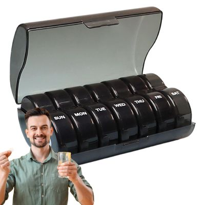 Pill Case, Pill Boxes Organizer, Colorful Clear Daily Portable, Supplement Container for Medication Purse Pocket, Reminder Seniors Storage Travel, Size: About 5.31x3.39x2.05 inches