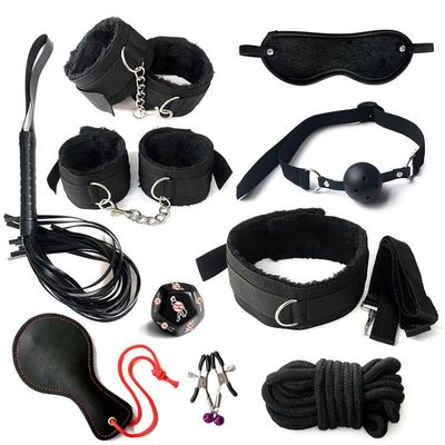 10 Piece Classic Soft Leather Bedroom Fitness Multifunctional Adjustable Combination Set, Nylon Wristband And And Leather Racket Combination - D7