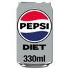 Pepsii Diet SUGAR FREE Cola Flavoured Fizzy Soft Drink Low in Calories with Sweetners 330ml Can Suitable for Vegetarian Recyclable (Pack of 24) view 3