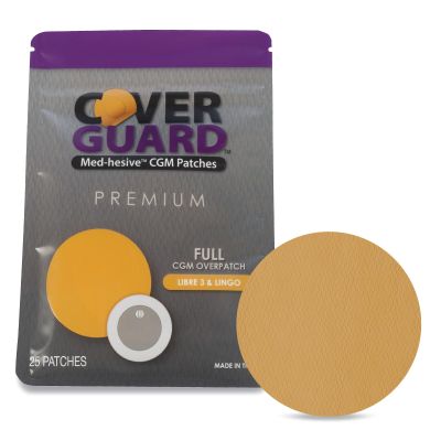 CoverGuard CGM Overpatch | Freestyle Libre 3 | Tan Full Coverage Design | 25 Pieces | Waterproof Glue | Anti-Weird | Easy to Apply and Remove | Made in The USA |