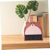 TOPPERFUN Small Dustpan and Brush Set Mini Whisk Broom Plastic Handheld Sweeping Broom for Keyboard Desktop Pet Nest Cleaning Brown Bear Design view 4