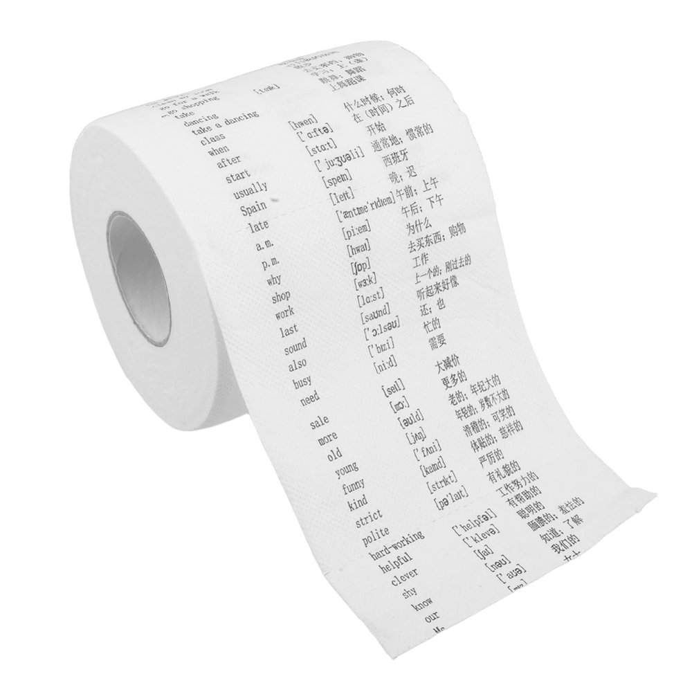 ERINGOGO English Roll Paper Funny Holiday Toilet Tissue Paper Phonetic Symbols for Students Home Classroom Use Unique Design Game Quirky Creative