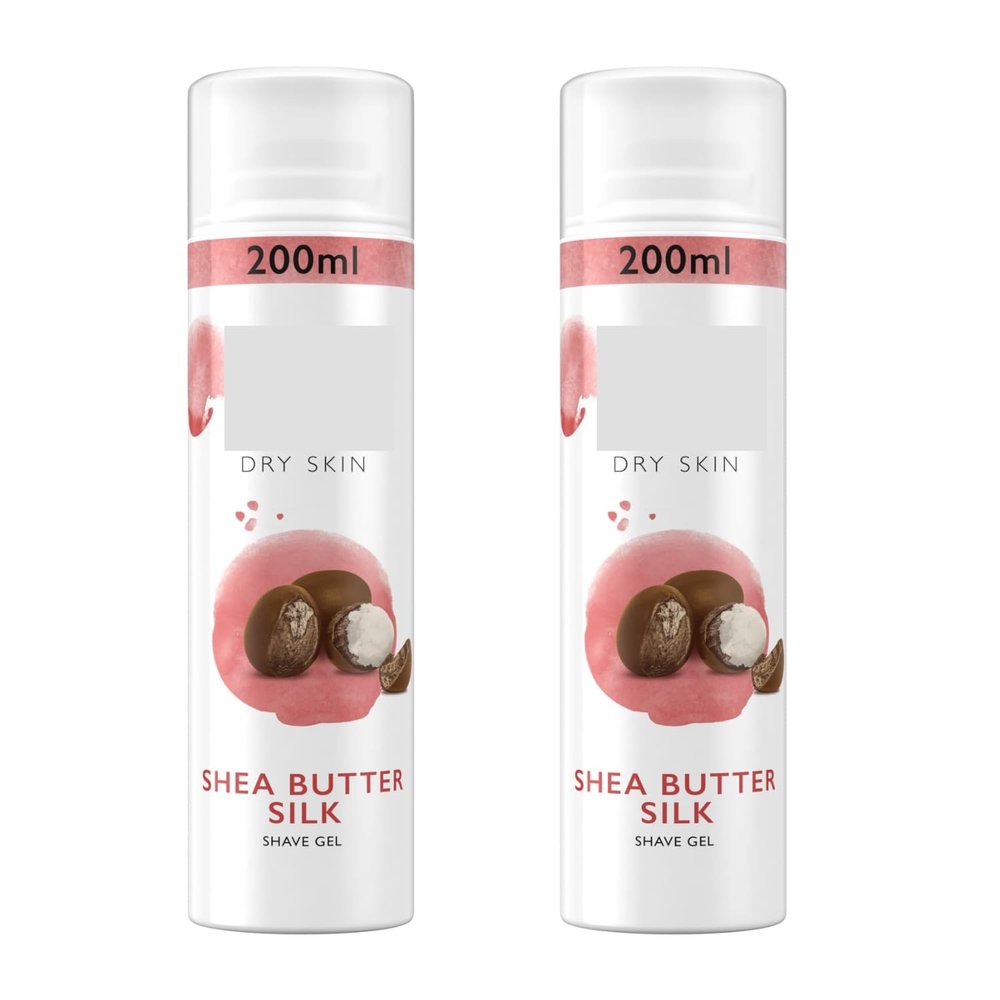 Shea Butter Silk Shaving Gel - 200ml x Pack of 2 - Makes for Easy-peasy Hair Removal While Being Kind to Dry Skin