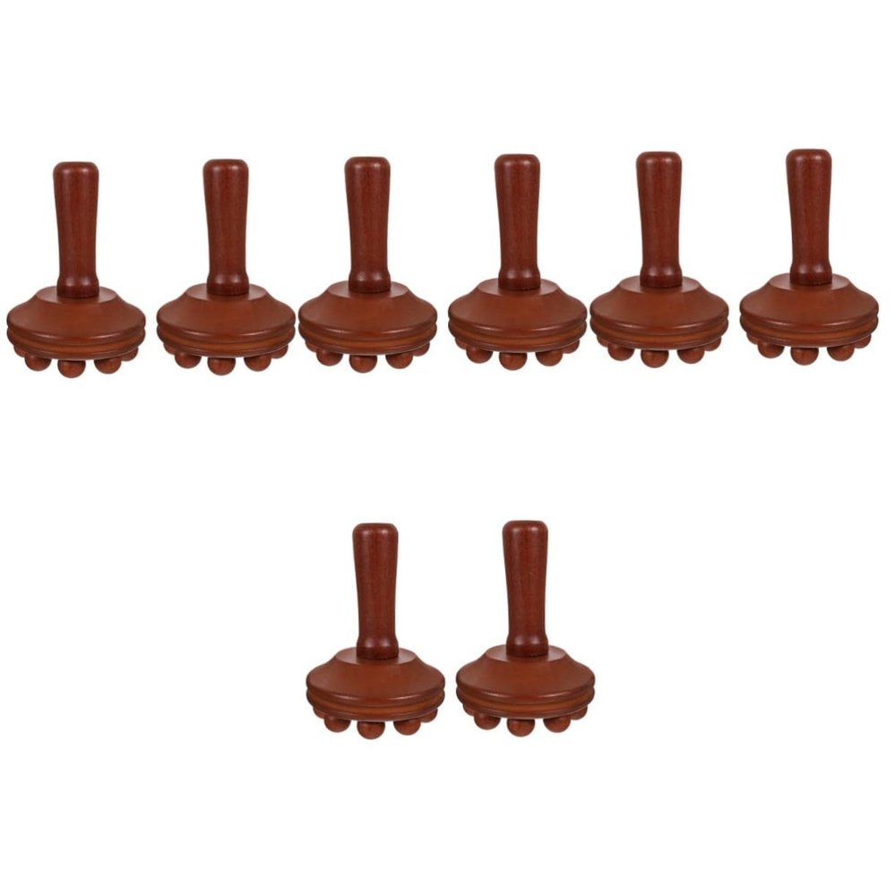 NIYANGLE 8pcs Wooden Massage Brush for Cellulite Massager Portable Handheld Body Massager Tool Therapy Massage