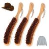 Trendecor Pack of 3 Clothes Brush, Lint Brush, Clothes with Beech Wood Handle, Wild Boar, Mane Brush for Suits, Coats, Bedding, Suede, Pet Hair, Cleaning and Dust Removal view 1