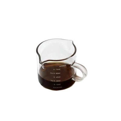 100Ml/3oz wooden handle glass coffee cup, household measuring cup - glass coffee cup