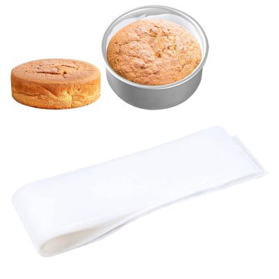 100 Pieces Disposable Baking Paper Cake StripsBaking Strips for Cake PansPrecut Rectangle (L)