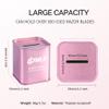BAILI Razor Blade Bank Sharps Disposal Container Bin Storage Safely Store Used Safety Razor Blades Large Capacity for Barber Shops Personal Use Sealed Design Holds 300+ Blades, Matte Pink view 2