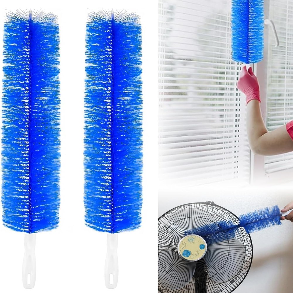 2PCS Fan Cleaning Brush, 15.7X4 Blue Bendable Fan Cleaner Brush Tower Stand-Up Fan & Reusable Cleaning Brush for Portable/Table Fans to Clean Fan