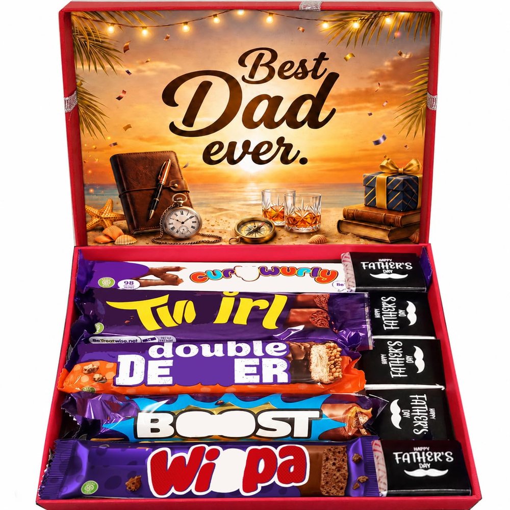 Fathers Day Chocolate Gift for Dad 5 Chocolate Bars 5 Mini Neapolitans in Letter Box Best Dad Gifts Ready to Gift for Fathers day Present for Daddy, Papa, Grandad, Stepdad, Husband