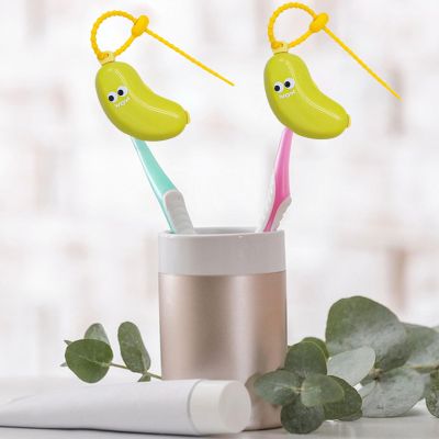 2 Pieces Banana Shape Toothbrush Head Cover | Travel Protector Electronic And Manual Banana Toothbrush Head Case, Bathroom Accessories For Family Boys Girls Daughter Son Teens Men Friends