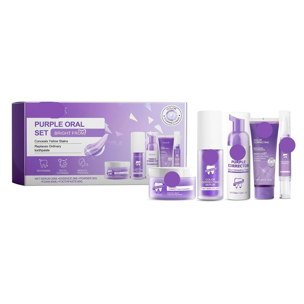 KLYso Premium Teeth Whitening & Oral Care Set - 5-in-1 Formula For Cleaner, Brighter Teeth & Fresh Breath(3PCS)