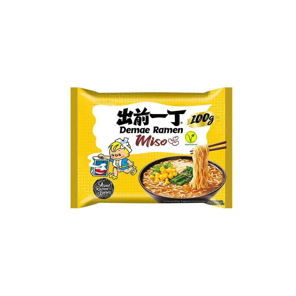 10 x 100g Demae Ramen Miso Instant Noodles Authentic Asian Ramen with Traditional Miso Flavor, Ready in 3 Minutes