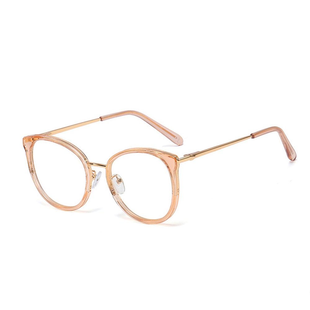 Aiulolam Women's Blue Light Glasses Anti-eye Fatigue UV-resistant Fashionable Blue Light Blocking Glasses TR90+ Metal Oval Frame Computer Gaming Glasses D,1