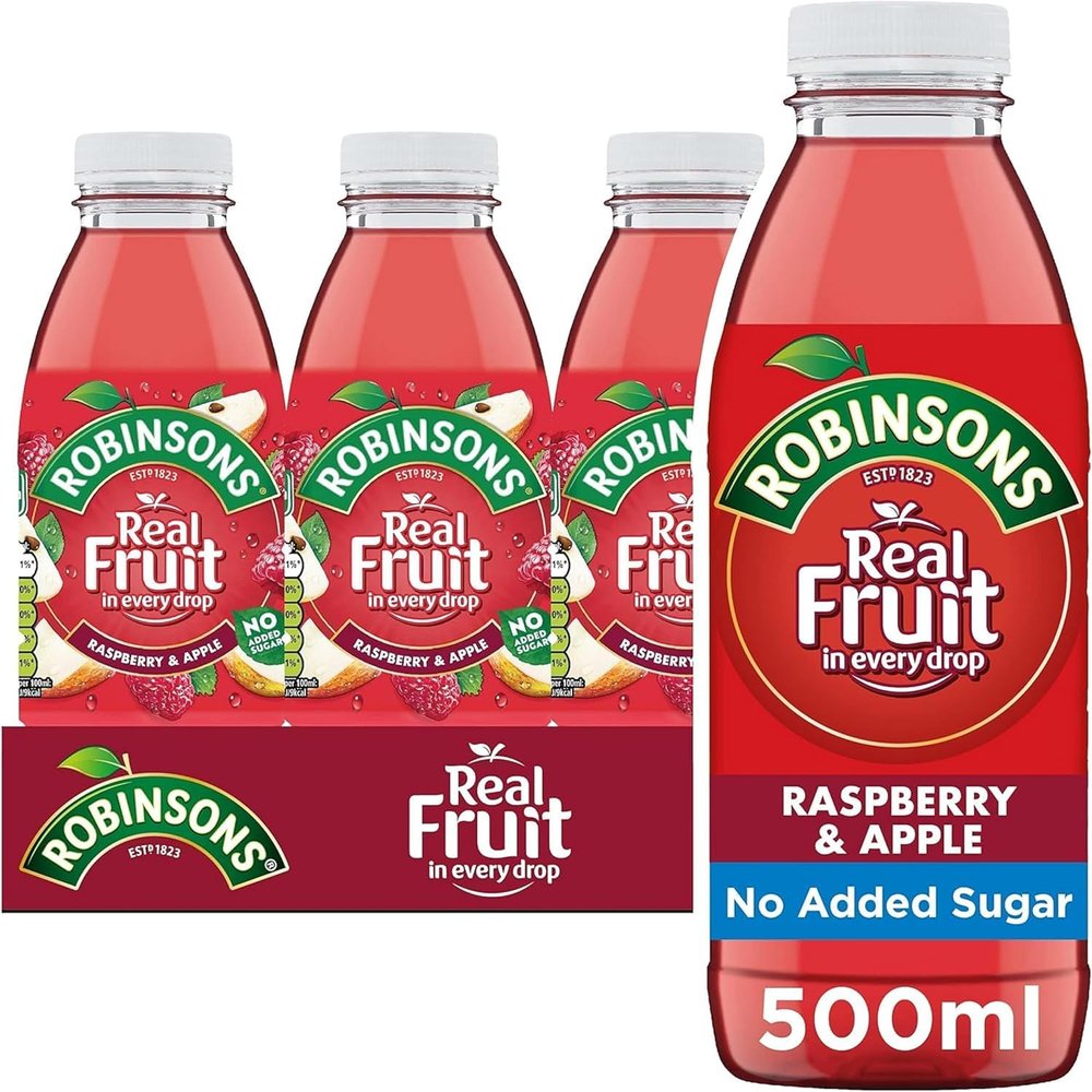 Robinsoss Raspberry and Apple Juice Drink, 500ml, Pack of 12, Kandy Collection