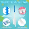 RAYITO 150 Pieces Interdental Brushes, Silicone Dental Brushes 2-in-1 Blue Tooth Floss Picks Teeth Floss Sticks Dental Toothpicks Cleaning Tool for Braces Oral Cleaning(Blue, Green) view 3