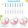 RAYITO 150 Pieces Interdental Brushes, Silicone Dental Brushes 2-in-1 Blue Tooth Floss Picks Teeth Floss Sticks Dental Toothpicks Cleaning Tool for Braces Oral Cleaning(Blue, Green) view 4
