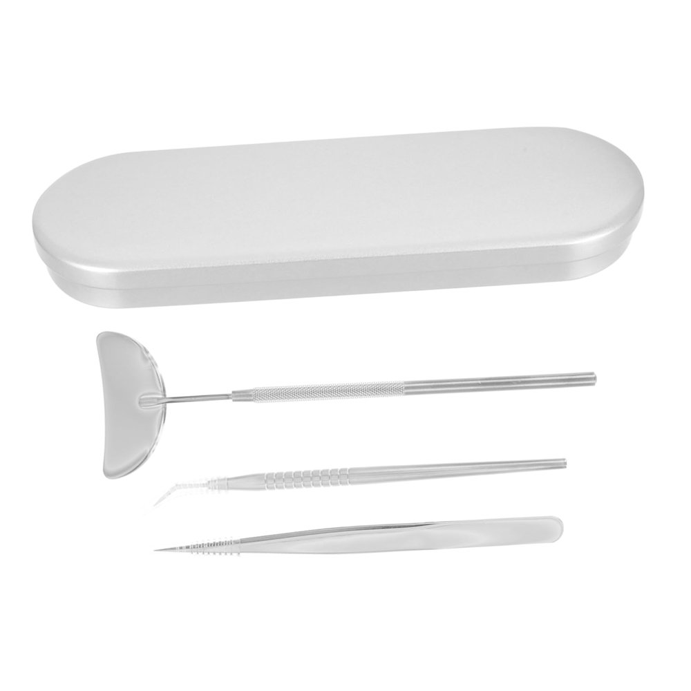 CALLARON Professional Eyelash Grafted Kit Includes Mirror Tweezers and Lash Pick-up Stick Lash Extension Tools for Female Beauty