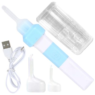 Ear Wax Cleaner, Electric Ears Cleaning Machine, 5x2.36x1.38 Inches, Earwax Remover Picker, Soft Spoon Tips, Storage Box Included, Safe and Gentle for Men Women Kids, White