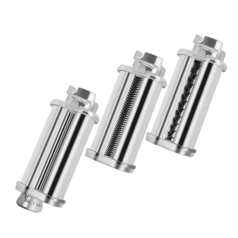 Pasta Creation Attachment - 3 Stainless Steel Dough Roller, Noodle Cutting | Pasta Sheet Roll for Homemade Pasta, Spaghetti and Fettuccine Cutting Tool with c